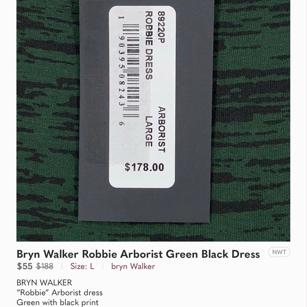 Bryn Walker Robbie Arborist Green Black Dress